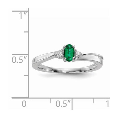 Sterling silver diamond birthstone ring