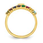 14K Heart with 8 Genuine Birthstone Mother's Ring view