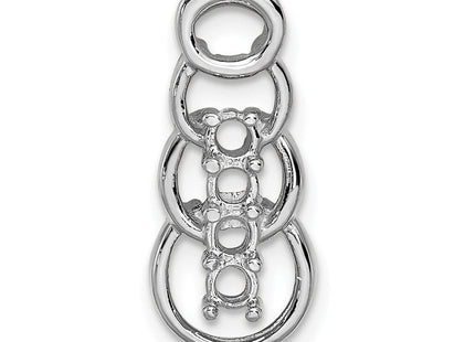 14K white gold family pendant, another view