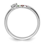 14K White Gold 3 Genuine Birthstone with Diamond Mother's Ring view