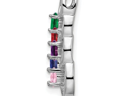 14K white gold family pendant, another view