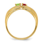 14K 2 Genuine Stone Family Ring view