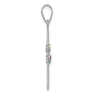 Sterling Silver/Rhodium-plated 4 Birthstone with SS Bezel Family Pendant view 3