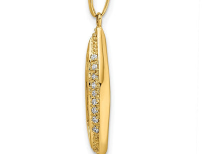 14K gold diamond family pendant, another view