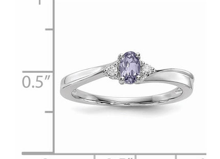 Sterling silver diamond birthstone ring