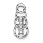 14K White Gold 4 Genuine Stone Family Pendant, 20 x 8mm view