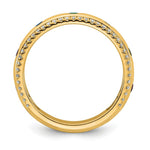 14k 7 Genuine Birthstone and Diamond Mother's Ring view 3