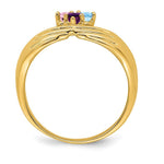14K 3 Genuine Stone Family Ring view