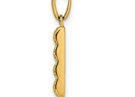 14K gold diamond family pendant, another view
