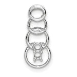 14K White Gold 2 Genuine Stone Family Pendant, 20 x 8mm view