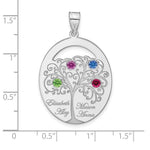 Sterling Silver/Rhod-plated 4 Birthstone with SS Bezel Family Pendant view 3