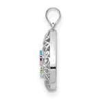 14K White Gold 5 Birthstone Tree of Life Tear Drop Pendant view