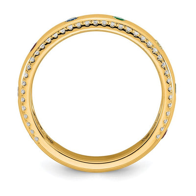 14K 8 Genuine Birthstone and Diamond Mother's Ring