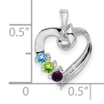 14K White Gold 3 Synthetic Stone Family Pendant, 19 x 13mm view