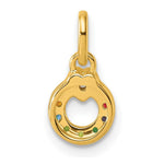 14K Dia Heart w/ 7 Birthstone Mother's Circle Pendant Semi-Mount view