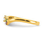 14K 2 Genuine Birthstone with Diamond Mother's Ring view