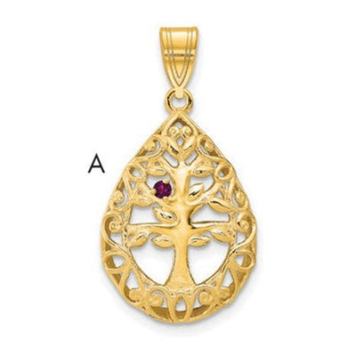 10K yellow gold tree of life pendant