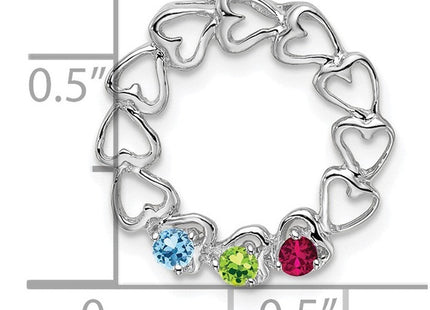 14K white gold family pendant, further view