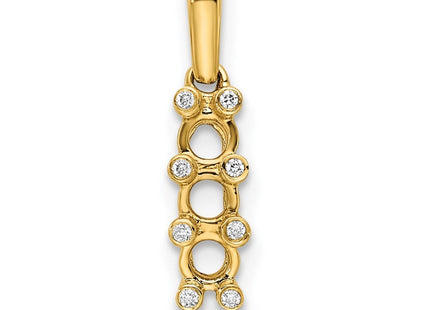 14K gold diamond family pendant, further view