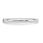 14K White Gold Genuine 2 Birthstone Mother's Ring view