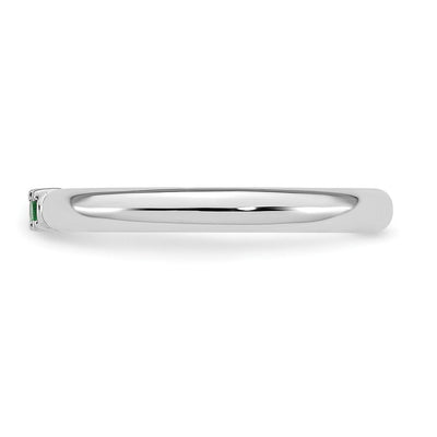 14K White Gold Genuine 2 Birthstone Mother's Ring