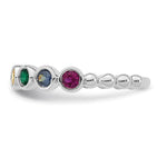 14K White Gold 8 Birthstone Mother's Ring view