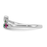 14K White Gold Heart with 4 Genuine Birthstone Mother's Ring view