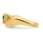 14K 3 Genuine Stone Family Ring view