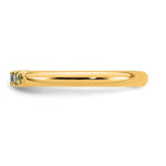 14K Yellow Gold 4 Genuine Birthstone Mother's Ring view