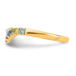 14k 7 Genuine Birthstone with Diamond Mother's Ring view 4
