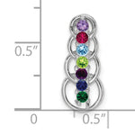 14K White Gold 7 Genuine Stone Family Pendant, 20 x 8mm view