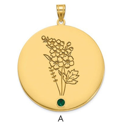 10K yellow gold birthstone pendant