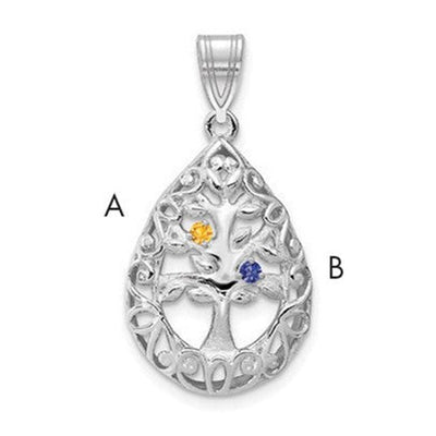 10K white gold tree of life pendant