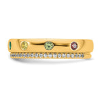14k 7 Genuine Birthstone and Diamond Mother's Ring view 4