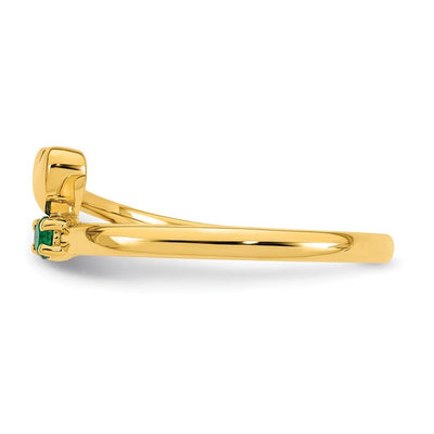 14K Heart with 1 Genuine Birthstone Mother's Ring