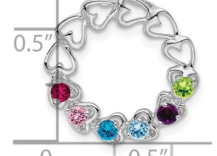 14K white gold family pendant, further view