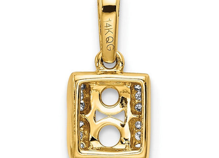 14K gold diamond family pendant, further view