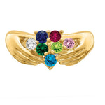 14k 7 Genuine Stone Family Ring view 4