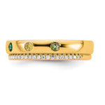 14K 6 Genuine Birthstone and Diamond Mother's Ring view