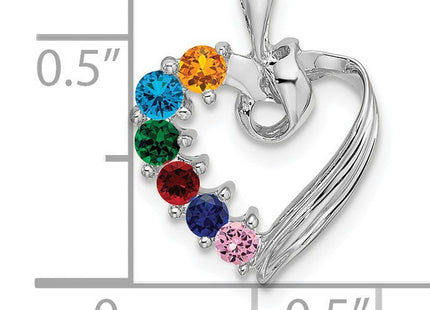14K white gold family pendant, further view