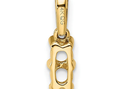 14K yellow gold diamond family pendant, further view