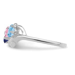 Sterling Silver Rhodium-plated Genuine 3 Stone Mother's Ring view 4