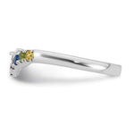 14K White Gold 6 Genuine Birthstone with Diamond Mother's Ring view