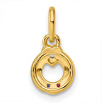 14K Dia Heart w/ 2 Birthstone Mother's Circle Pendant Semi-Mount view