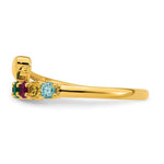 14K Heart with 8 Genuine Birthstone Mother's Ring view