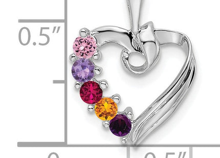 14K white gold family pendant, further view