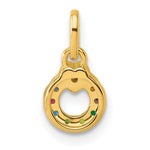 14K Dia Heart w/ 8 Birthstone Mother's Circle Pendant Semi-Mount view