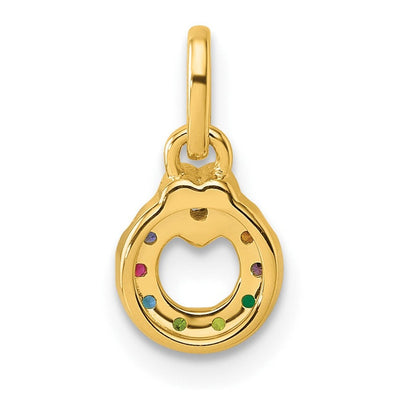 14K Dia Heart w/ 8 Birthstone Mother's Circle Pendant Semi-Mount