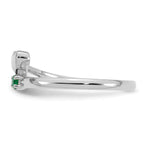 14K White Gold Heart with 1 Genuine Birthstone Mother's Ring view