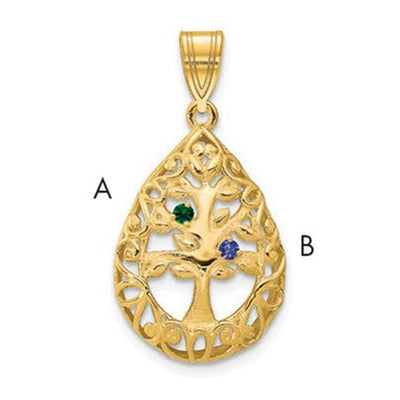 10K yellow gold tree of life pendant